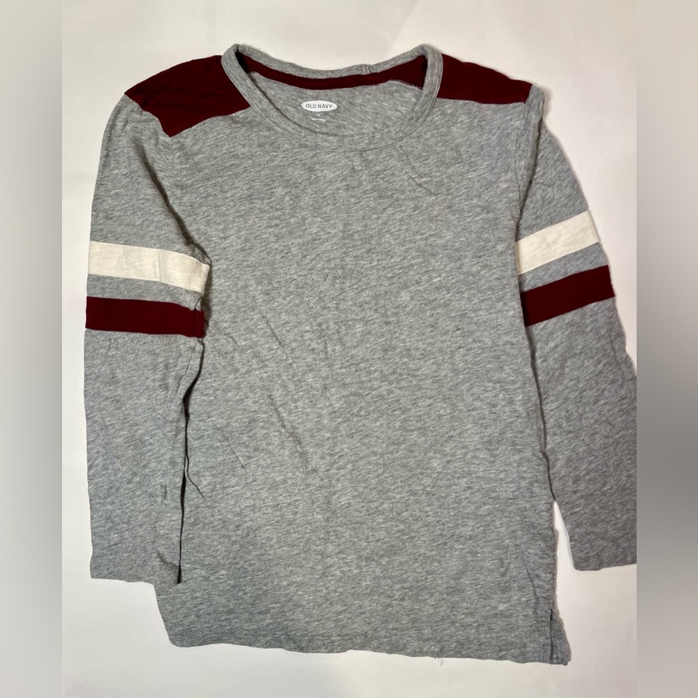 Old Navy 3/4 Sleeve Grey And Maroon Shirt